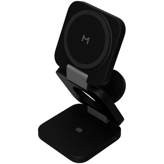 Беспроводное зарядное устройство Magssory Flex 3 в 1 для Apple, с магнитами, MagSafe, черный