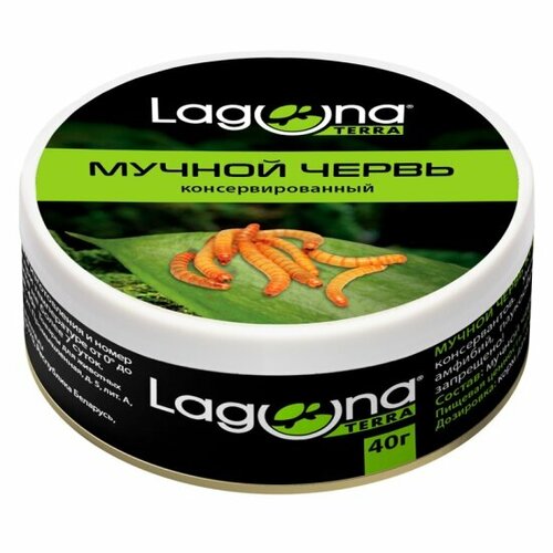 Корм для рептилий Laguna Мучной червь консервированный, 40г