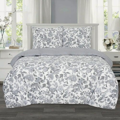 Изображение товара Комплект постельного белья АртПостель "Бельканто", 1.5 спальный, бязь, серый, растительный орнамент