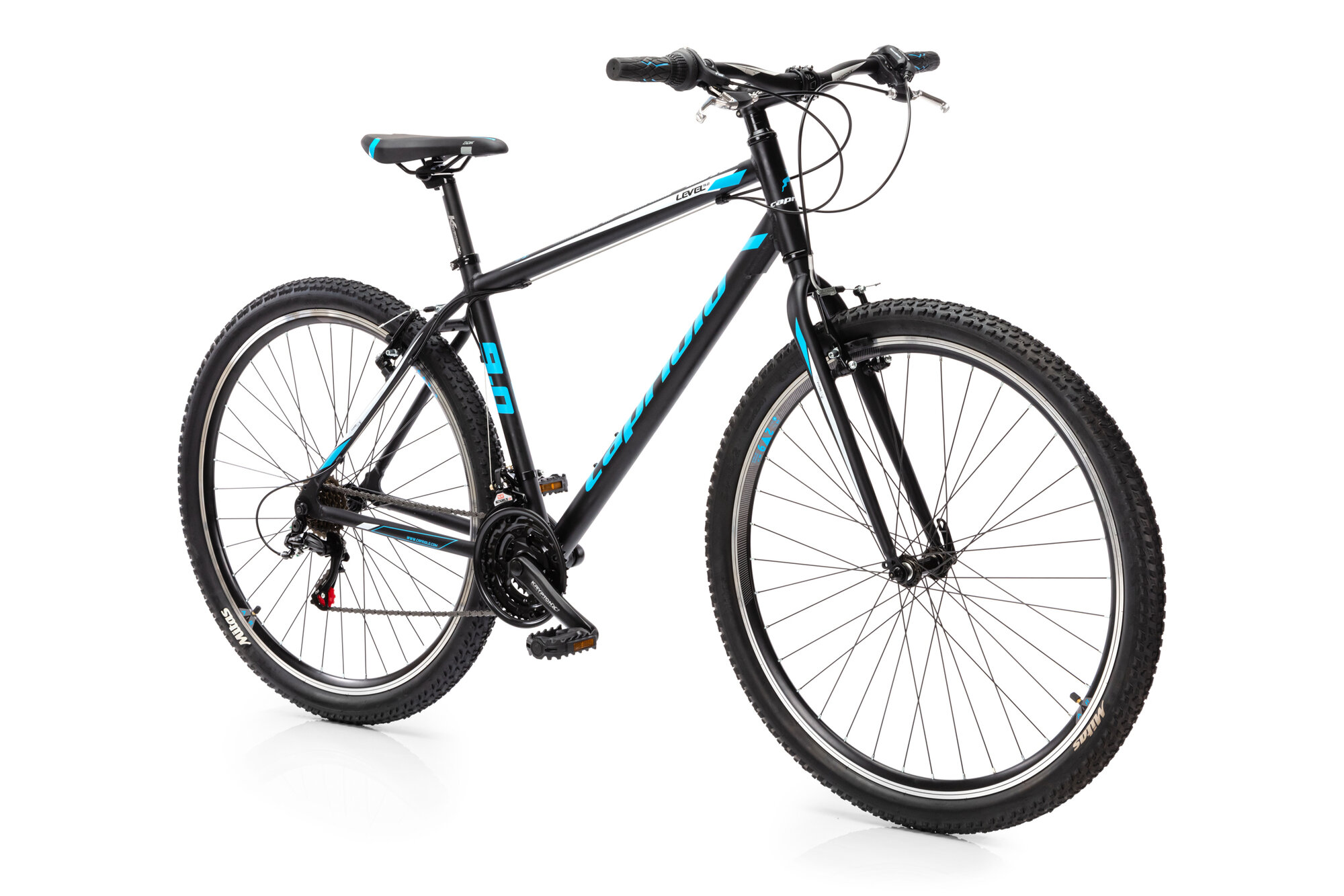 Велосипед CAPRIOLO MTB LEVEL 9.0 (3 X 6), рама алюминий 19', колёса 29' (чёрный - синий), нагрузка до 130кг