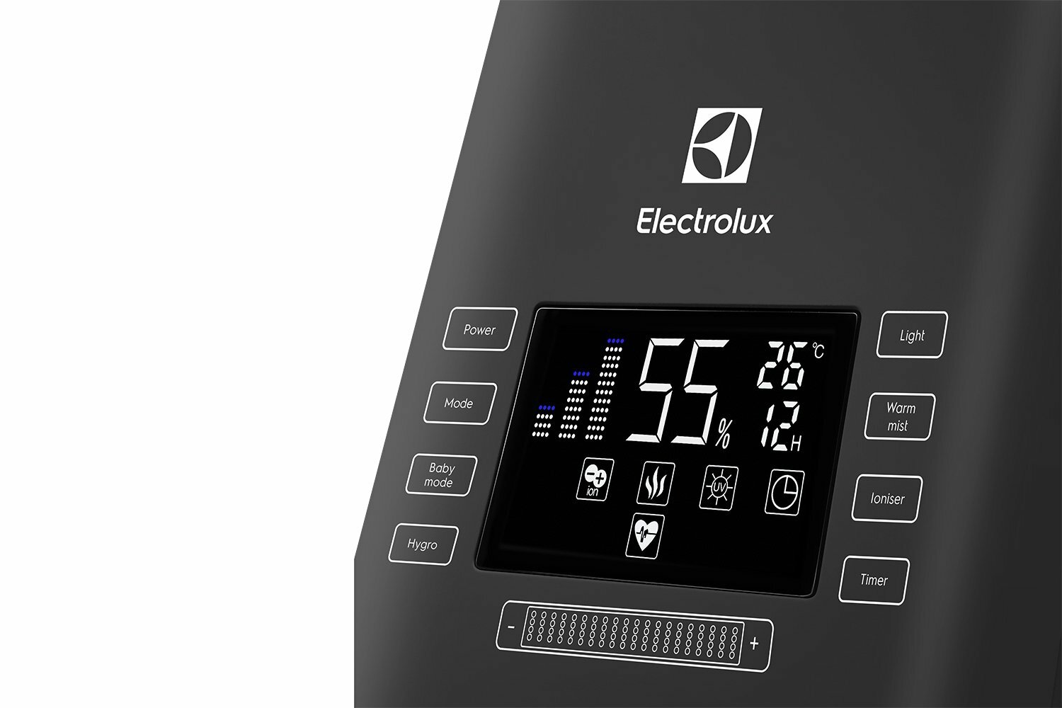 Увлажнитель воздуха Electrolux EHU-3710D (110 Вт, 5 л, ультразвуковой, гигростат, ароматизация, ионизация, пульт ДУ) , черный — фото 1