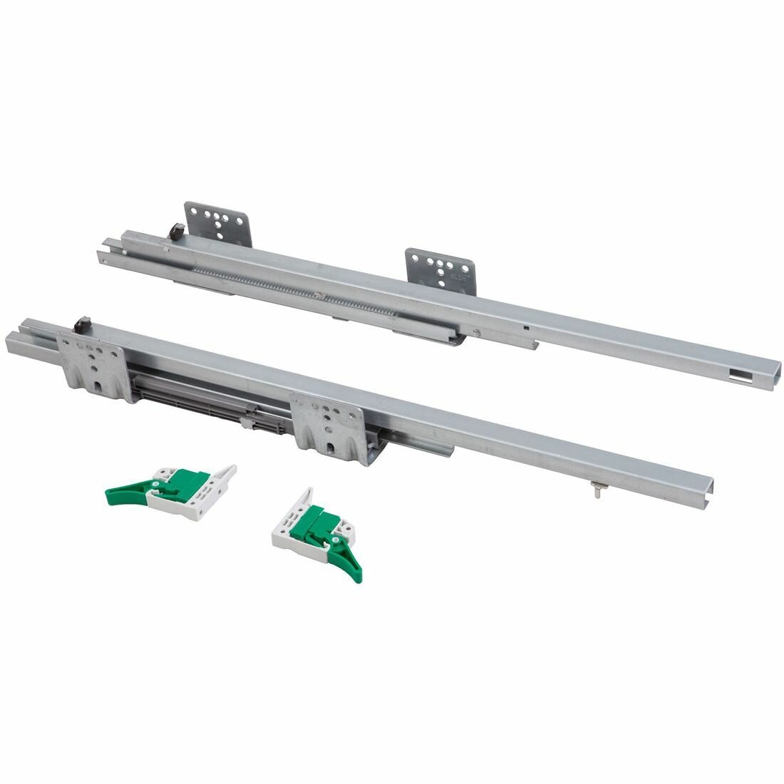 Направляющие скрытого монтажа L-300 с доводчиком ДСП до16mm с замками AKS SLIM SLIDE полное выдвижение