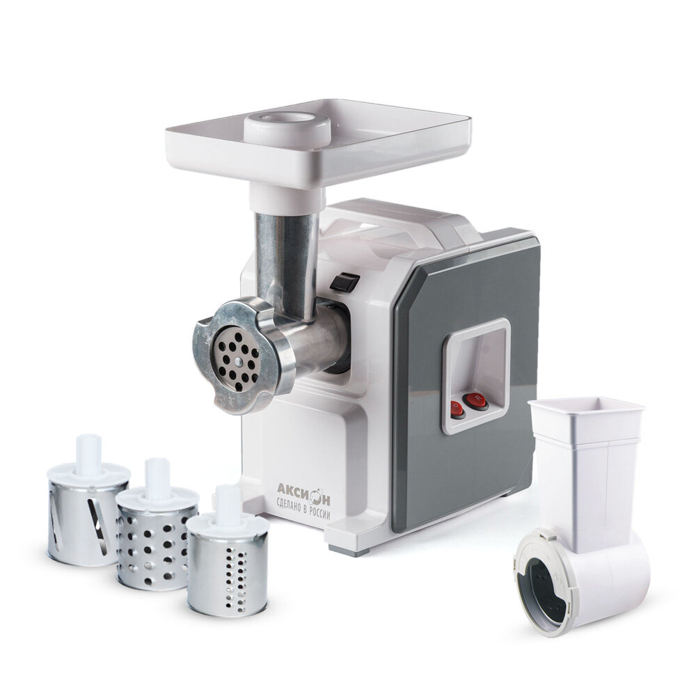 Мясорубка аксион М43.03 Белый/Серый