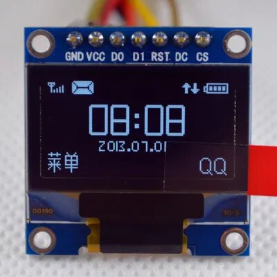OLED-дисплей SSD1306 I2C с 7-контактным интерфейсом, 0,96x64, 128*64, 3,3 В, 1 шт, White oled part