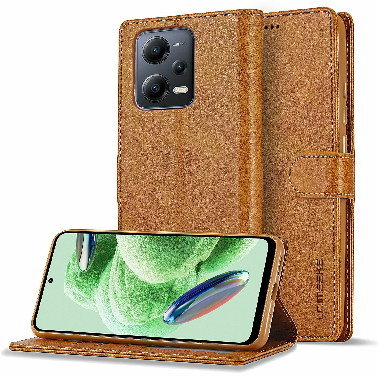 LCIMEEKE Кожаный книжка чехол для Xiaomi Redmi Note 12 Pro Plus / Чехол на Сяоми Редми Нот 12 Про Плюс с визитницей из экокожи