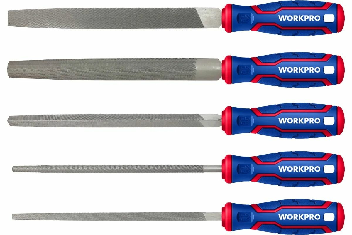 Набор напильников WP201701 WORKPRO 200мм (5 шт) (8")