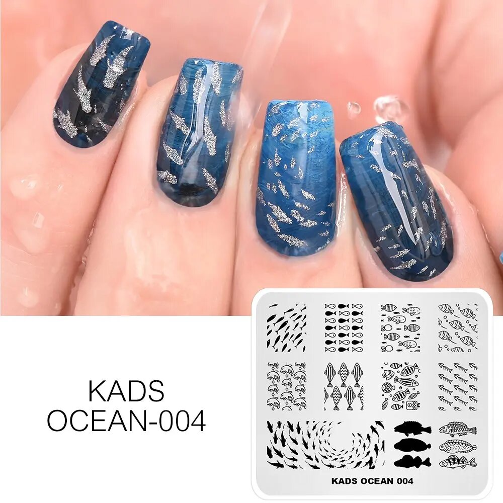 Штамп для ногтей KADS Ocean-004, небесный океан