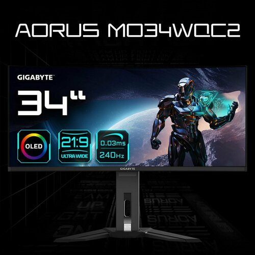 34 Монитор Gigabyte MO34WQC2-EK OLED 3440x1440 240 Гц 114000₽