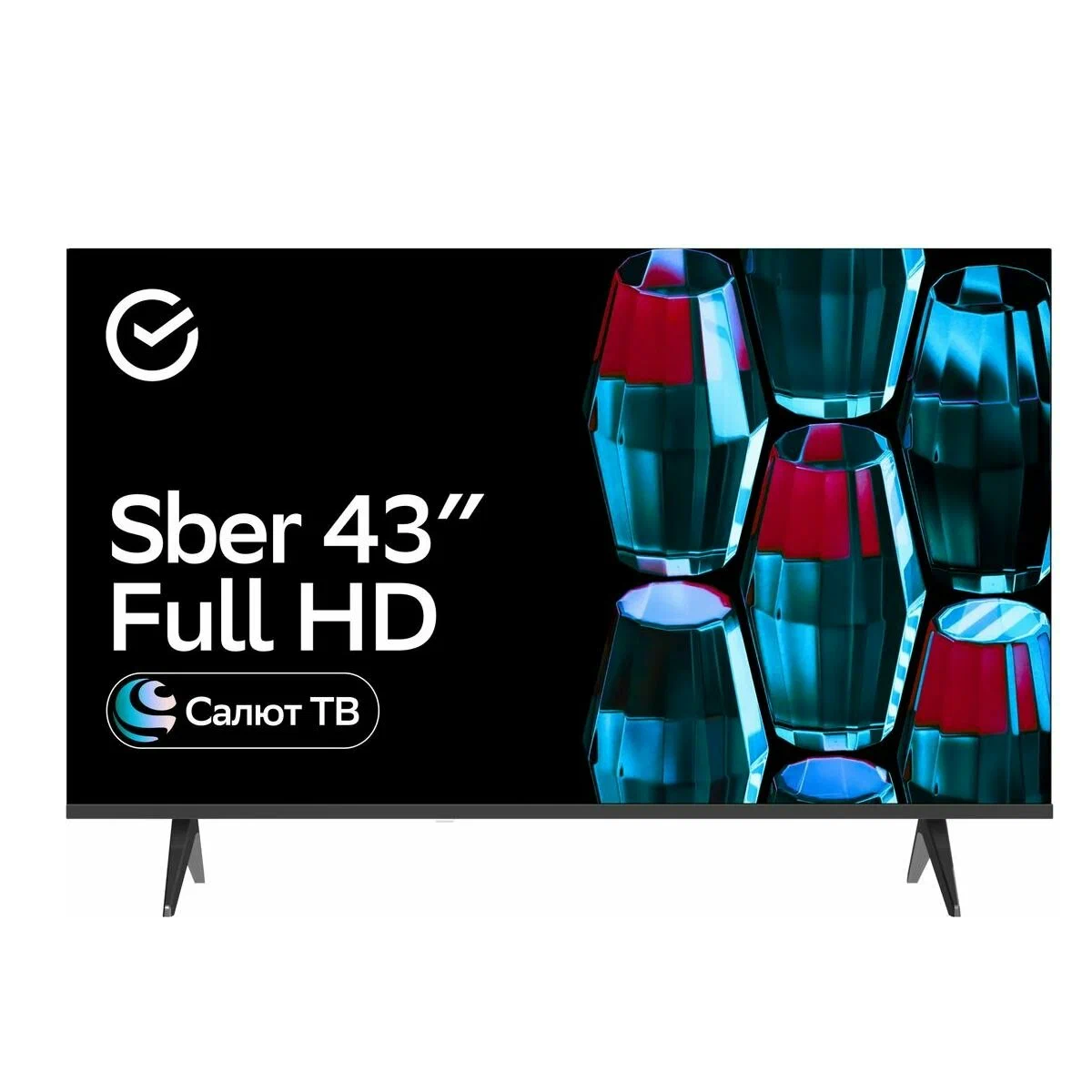 Телевизор LED Sber SDX-43F2139, диагональ 43", FHD Smart, Салют ТВ, черный