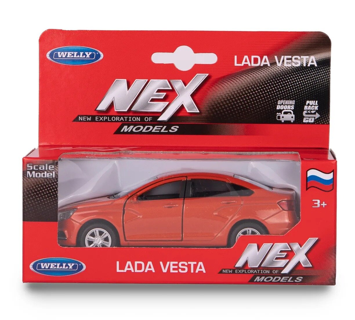 Машинка Welly Lada Vesta оранжевая 43727W
