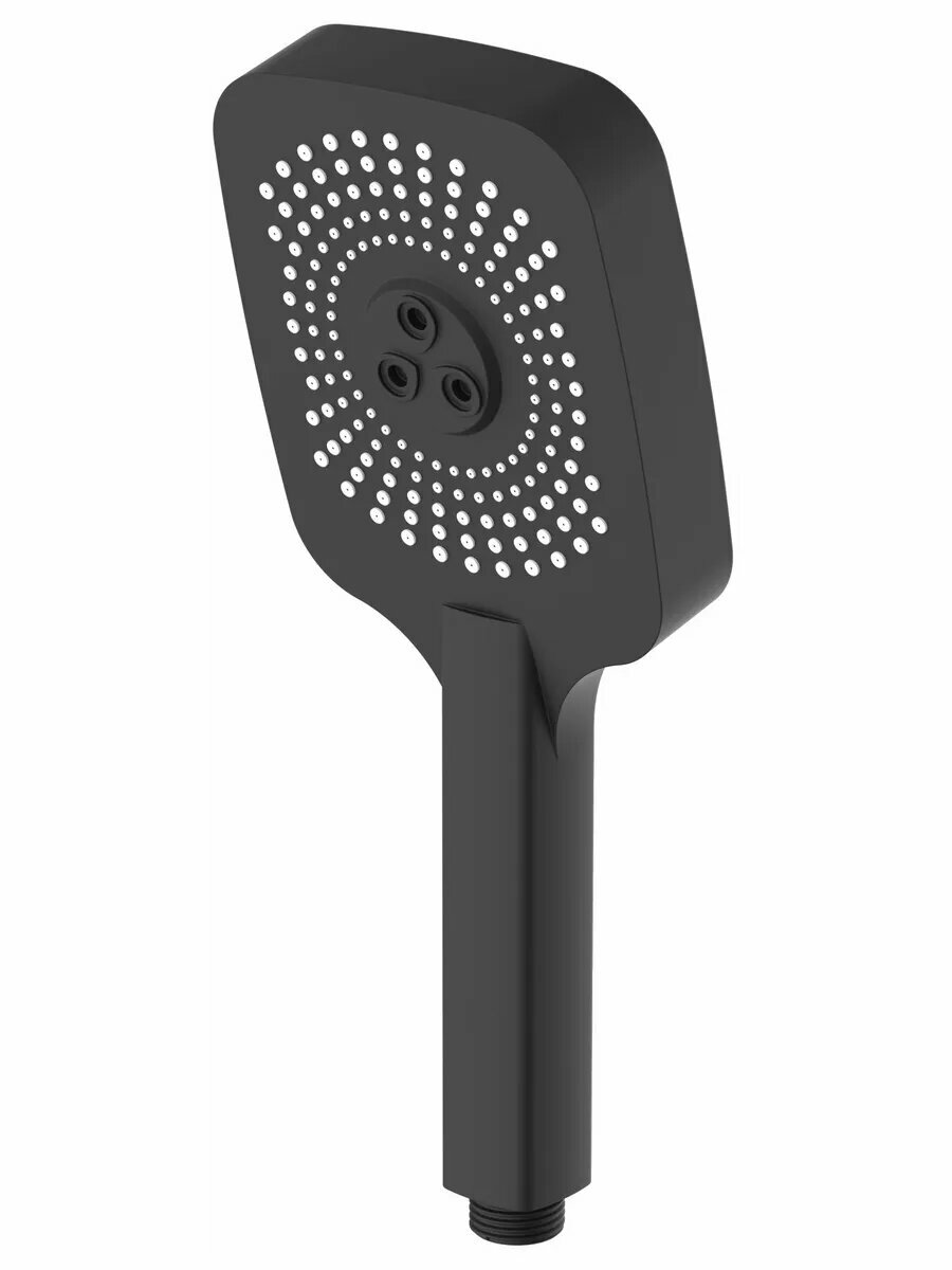 Лейка для душа DIADONNA, ABS-пластик, матовая, с тремя режимами, черная — фото 1