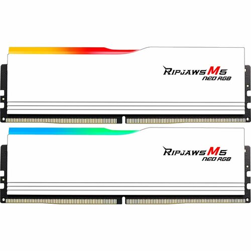 Оперативная память 32Gb DDR5 6000MHz GSkill Ripjaws M5 Neo RGB White 2x16Gb KIT F5-6000J3636F16GX2-RM5NRW 11185₽