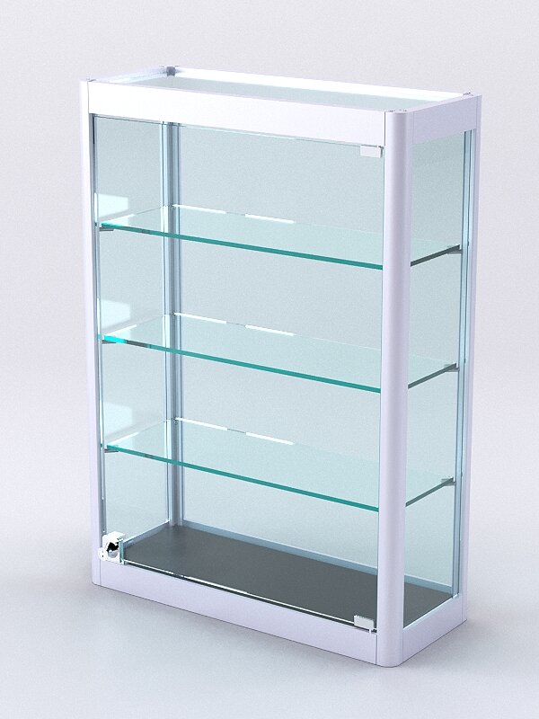 Витрина из профиля настольная "вайб" №2-3П-С-200 (задняя стенка Cтекло), Черный