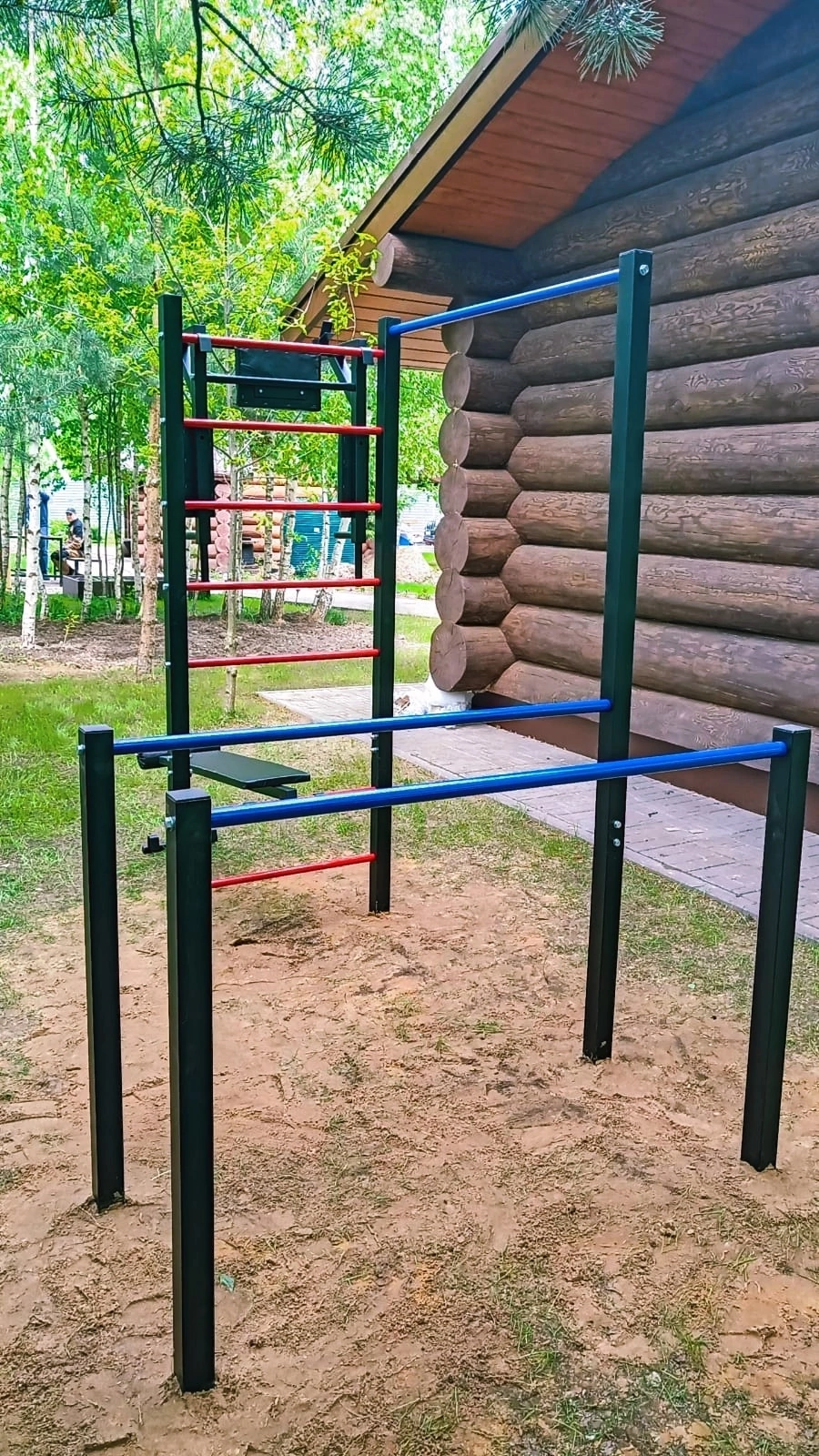 Спортивная площадка, уличная, с турником/шведской стенкой/брусьями/скамьей высота 2.25м — фото 1