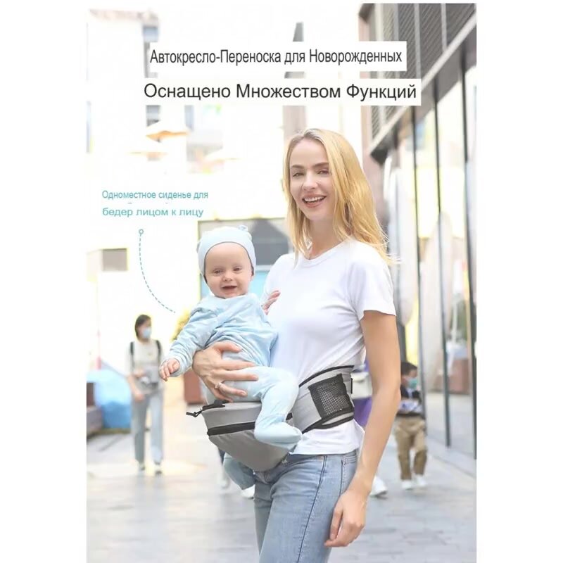 Картинки Детский рюкзак-кенгуру для путешествий. Трансформер кенгуру эргорюкзак для новорождённых от 2 мес. Серый