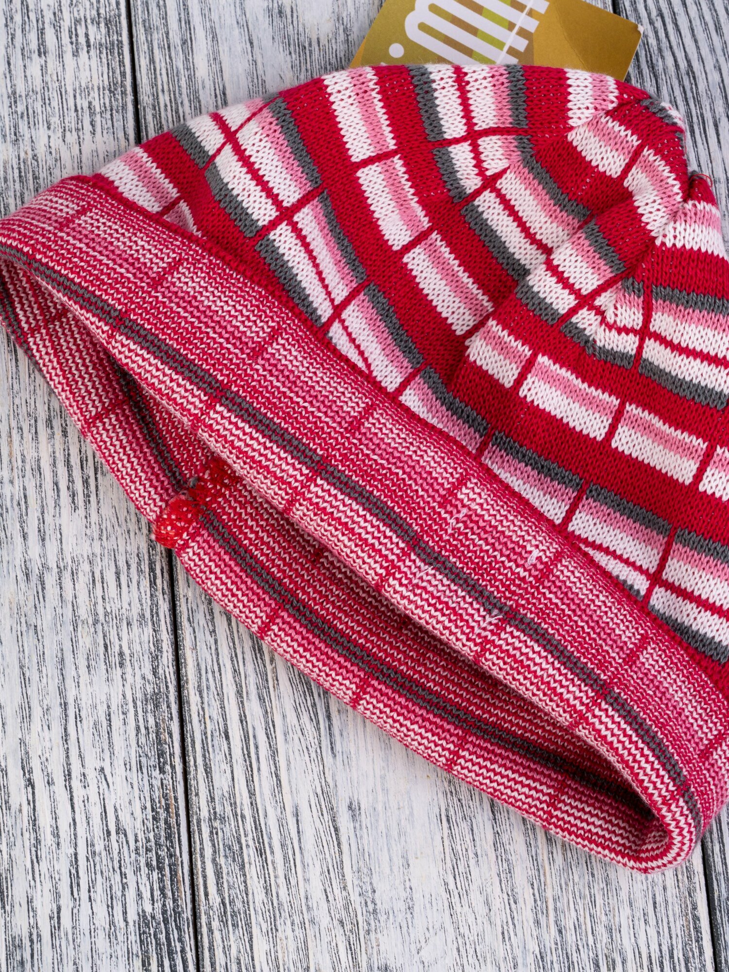 Шапка-бини Husky Осень-зима 2024 для детей, размер 54-56, разноцветный — фото 1