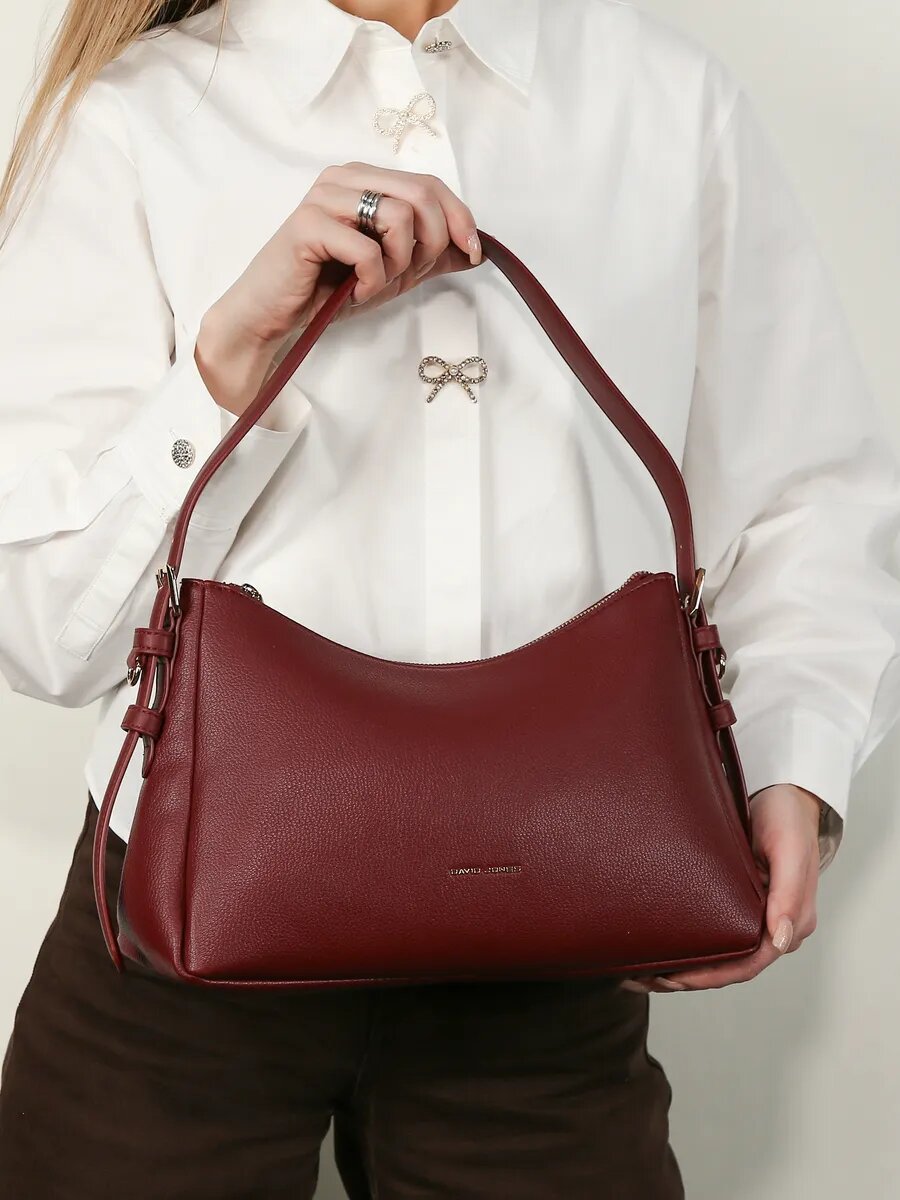 Сумка хобо DAVID JONES, бордовый — фото 1