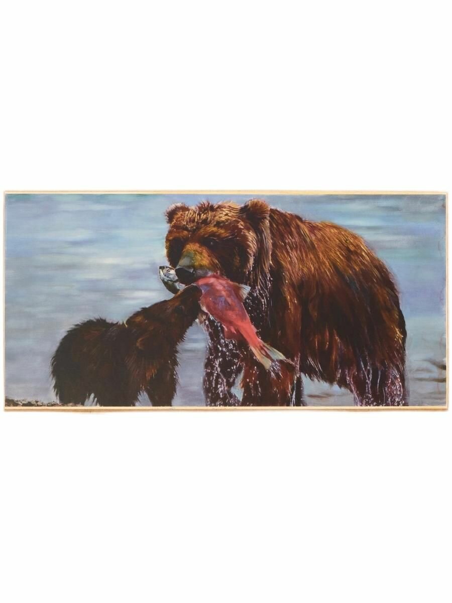 Нарды "Медведь на охоте", деревянная доска 50 х 50 см, с полем для игры в шашки