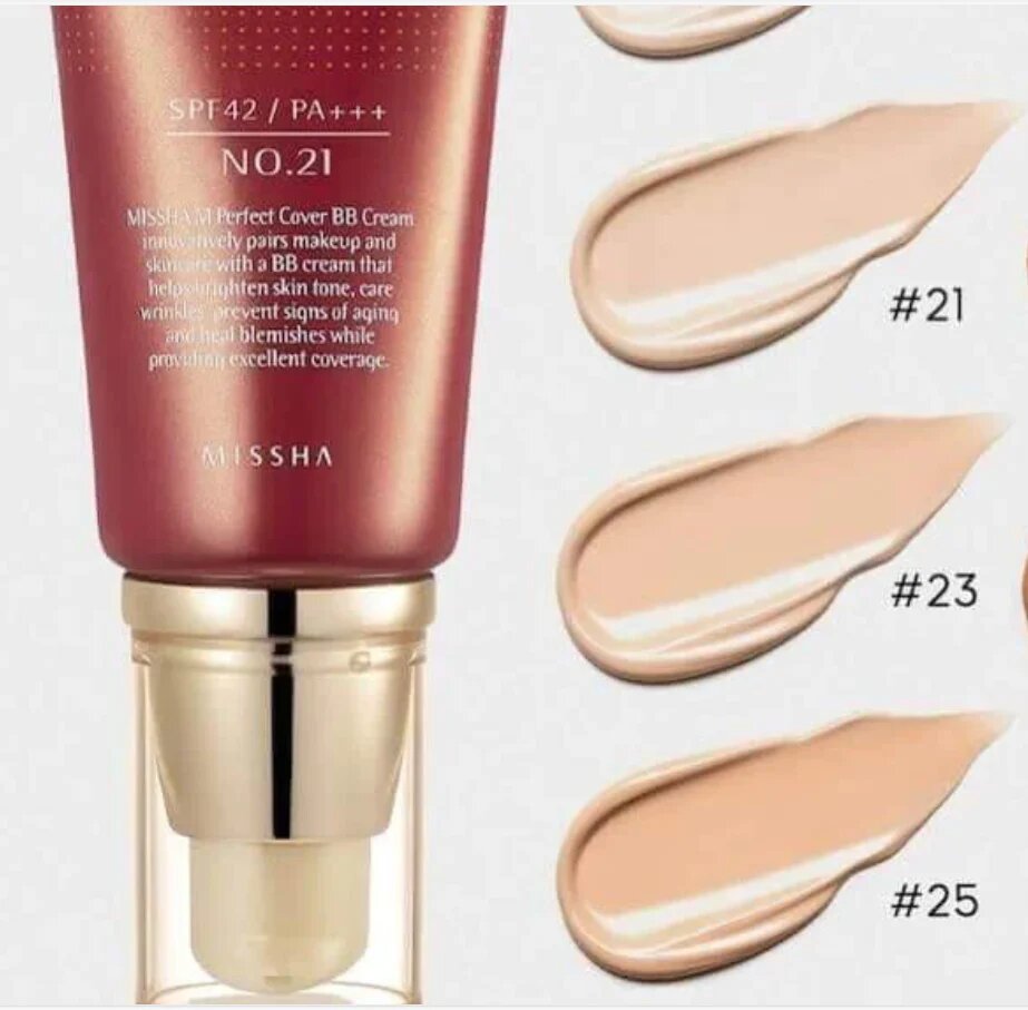 BB-крем Missha M Perfect Cover #21 Light Beige, универсальный, с SPF 42, 50мл — фото 1