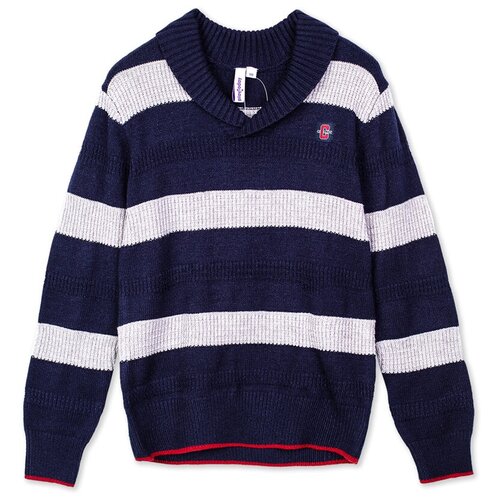 фото Пуловер playtoday размер 116, темно-синий/светло-серый