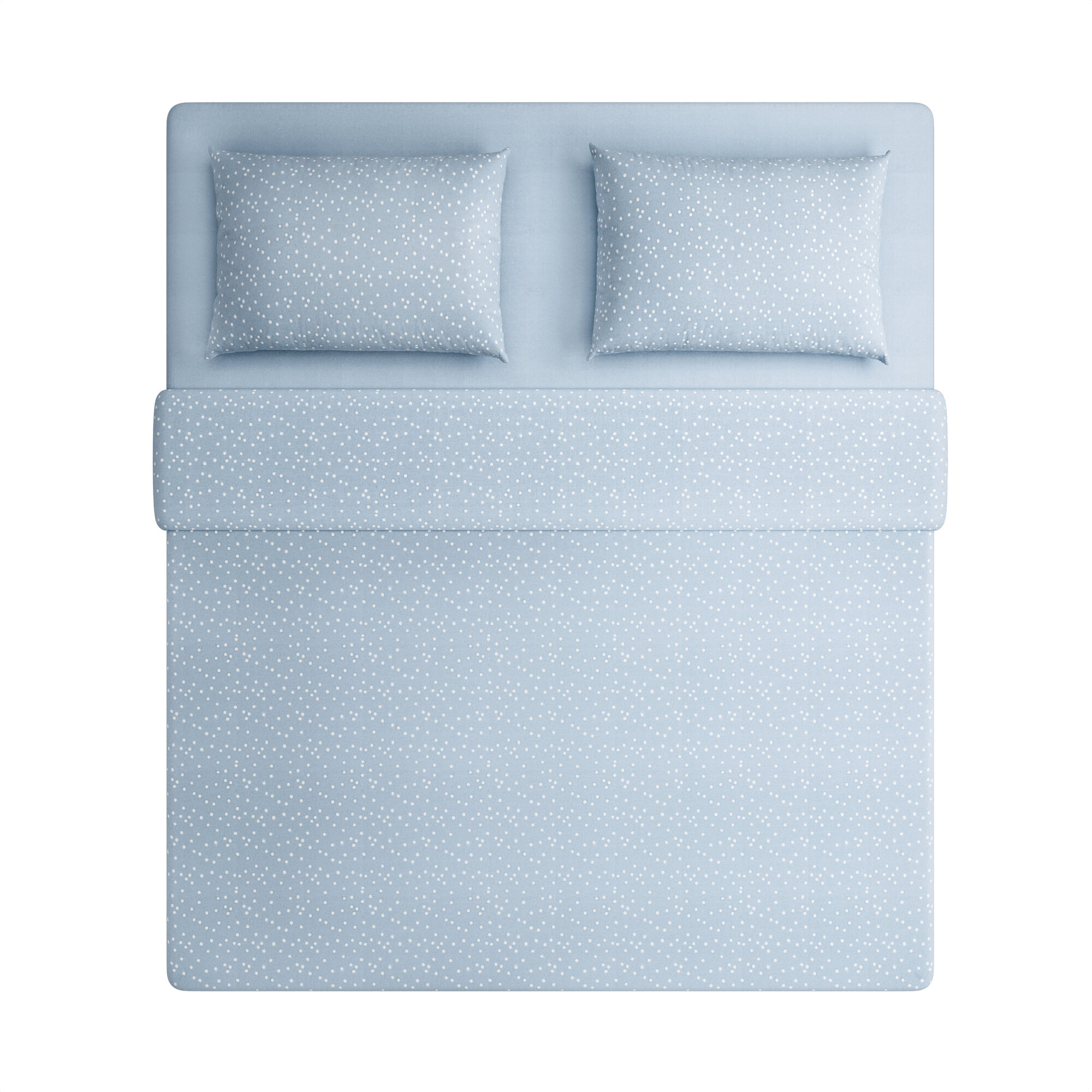 Изображение Комплект постельного белья с простынёй Pragma Potso евро, нежный голубой