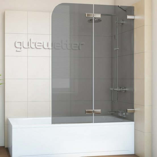 Шторка на ванну GWMPTRPL862A-66 115x160 см, профиль хром блестящий, цвет стекла графитовый, стекло закаленное 6 мм