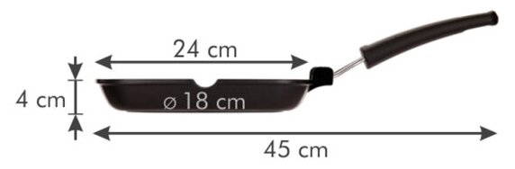 Сковорода-гриль TESCOMA , 18см, съемная ручка, без крышки, черный - фото №4