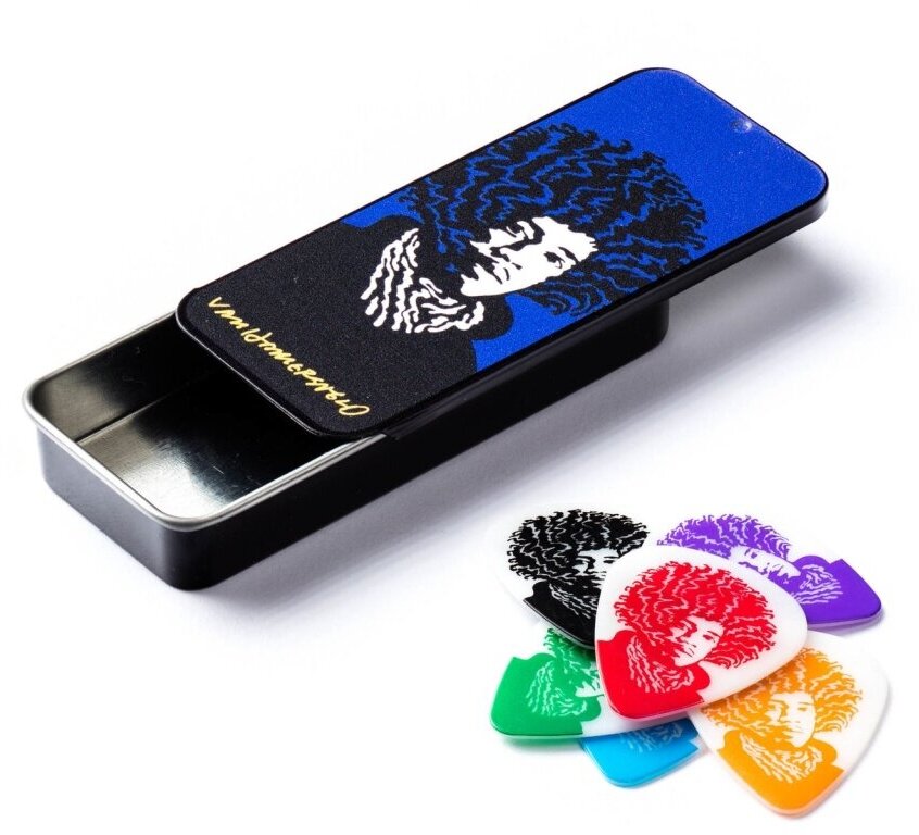 Dunlop JVHPT03M комплект медиаторов Van Hamersveld Jimi Pick Tin Med, (6шт. в коробочке), средние
