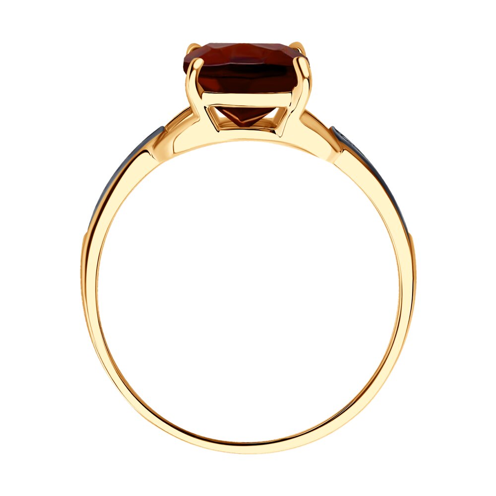 Кольцо SOKOLOV, красное золото, 585 проба, бриллиант, гранат