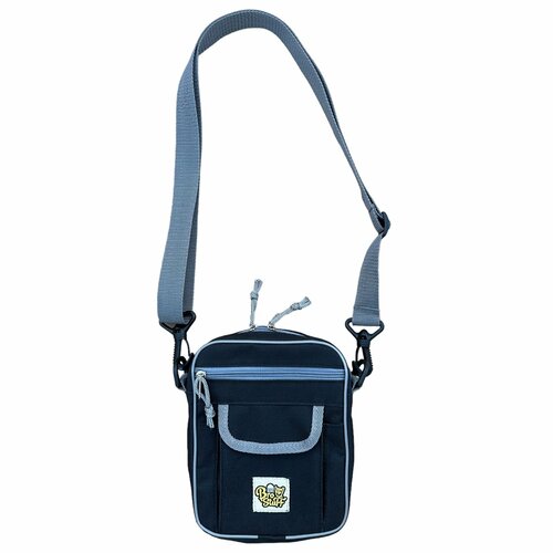Сумка мессенджер Bro Stuff, фактура гладкая, серый/синий