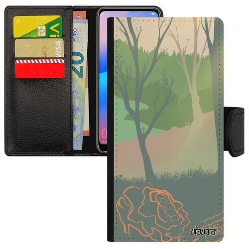 фото Чехол-книжка на телефон huawei p30 lite, "лесные розы" пейзаж лес utaupia
