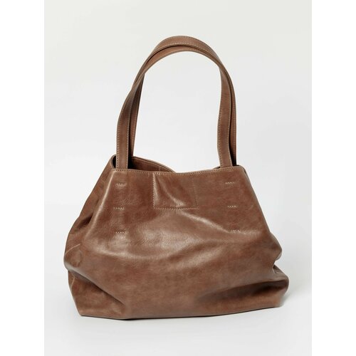 фото Сумка шоппер повседневная, натуральная кожа, коричневый sofi sumki