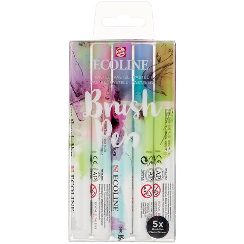 Royal Talens набор брашпенов Ecoline Brush Pen set 5 Pastel (11509901), микс, 5 шт.