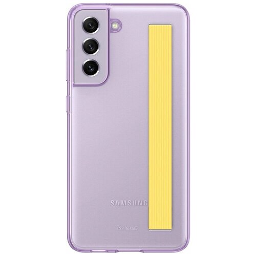 Чехол (клип-кейс) SAMSUNG Slim Strap Cover, для Samsung Galaxy S21 FE, фиолетовый [ef-xg990cvegru] клип кейс samsung galaxy a12 soft clear cover black ef qa125tbegru