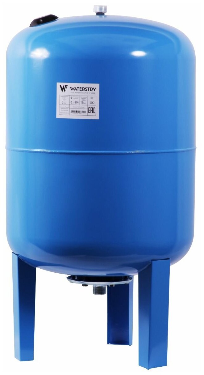 Гидроаккумулятор WATERSTRY SP100 100л. проходной синий вертикальный