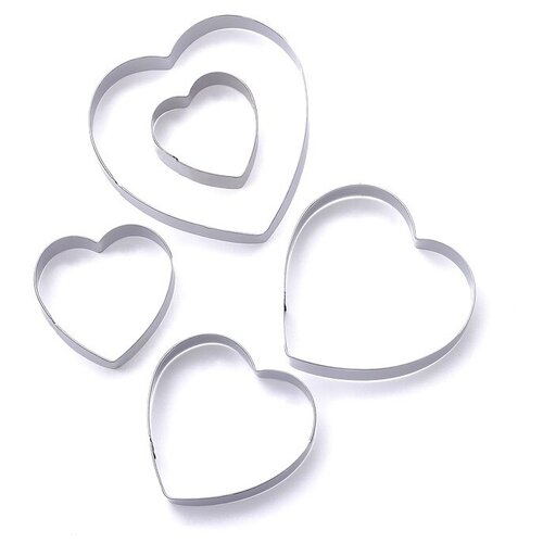 фото Набор форм для вырезания печенья "сердечко", 5 шт, 7.5x7.4 см, 2 шт. доляна