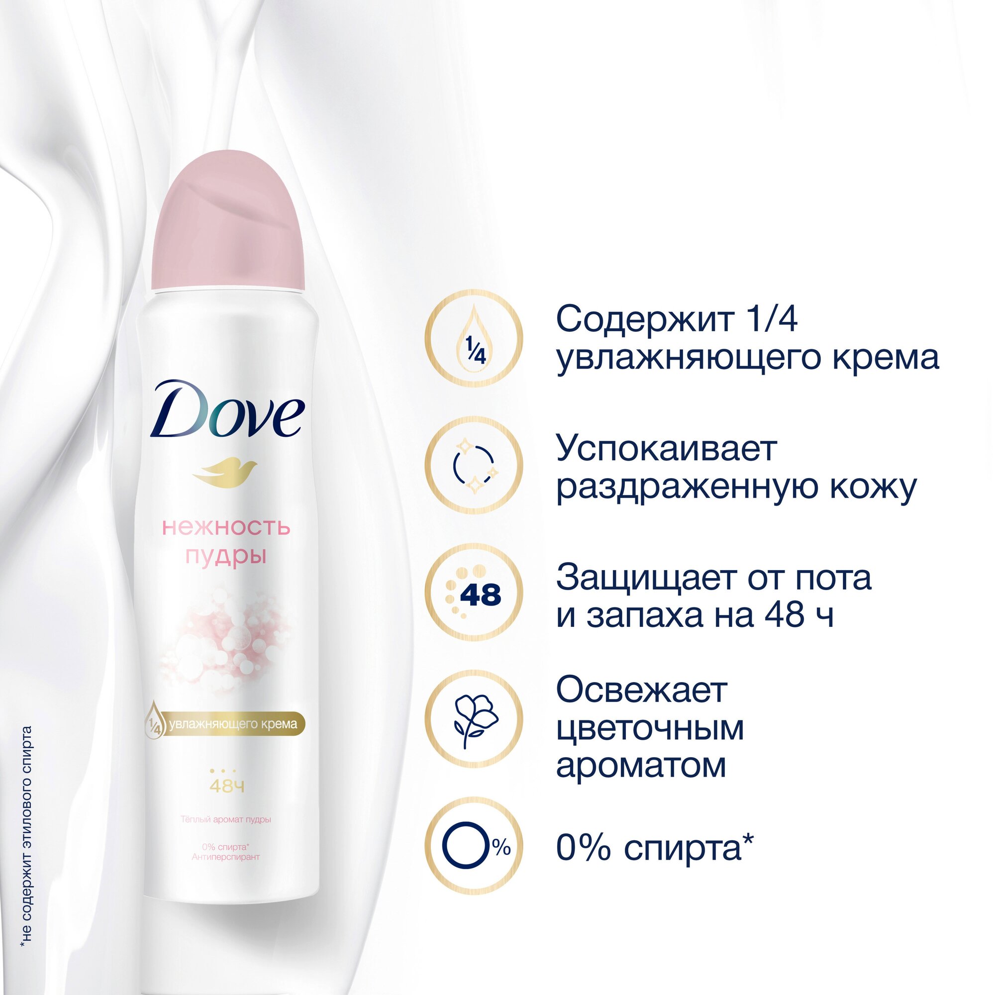 Dove антиперспирант-дезодорант аэрозоль Нежность пудры 150 мл - фотография № 4