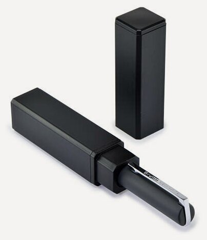 Изображение товара Ручка шариковая автоматическая BrunoVisconti, 1 мм, синяя, в чёрном прямоугольном тубусе, Milano (серый металлический корпус), Арт. 20-0227/03