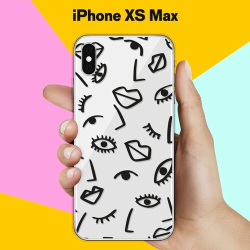Силиконовый чехол Глаза и губы на Apple iPhone Xs Max силиконовый чехол mcover для apple iphone xs max с рисунком сладкие губы