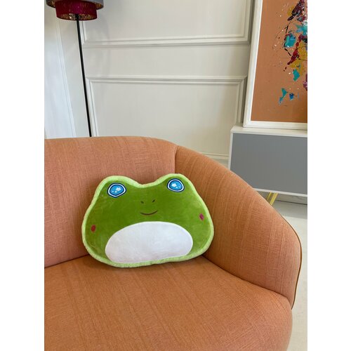 Мягкая игрушка Подушка Лягушка, зеленая 40 см, антистресс, для сна