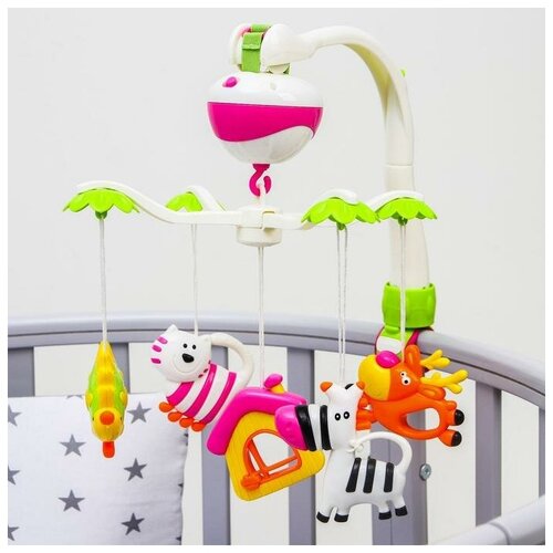 Мобиль музыкальный Зоопарк работает от батареек 1621₽