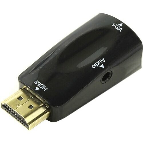 Видеоадаптер мини HDMI M -> VGA 15F + аудио, чёрный | ORIENT C118 видео адаптер orient c118 hdmi на vga 19m 15f аудио 3 5 мм чёрный