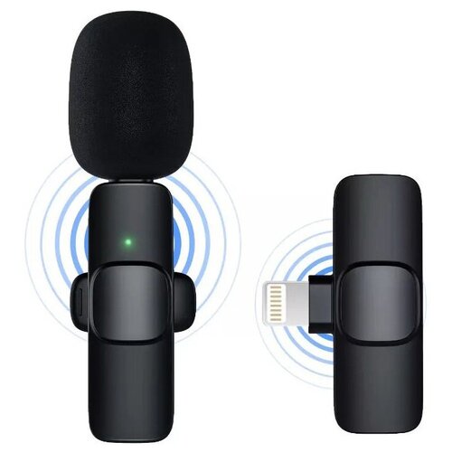 Микрофон петличный redoro Беспроводной Wireless Bluetooth Lightning Microphone K9 петличка для iPhone и iPad Redoro черный 239400₽