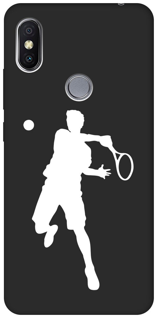 Матовый чехол Tennis W для Xiaomi Redmi S2 / Сяоми Редми С2 с 3D эффектом черный