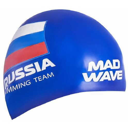 фото Шапочка для плавания mad wave swimming team, синий