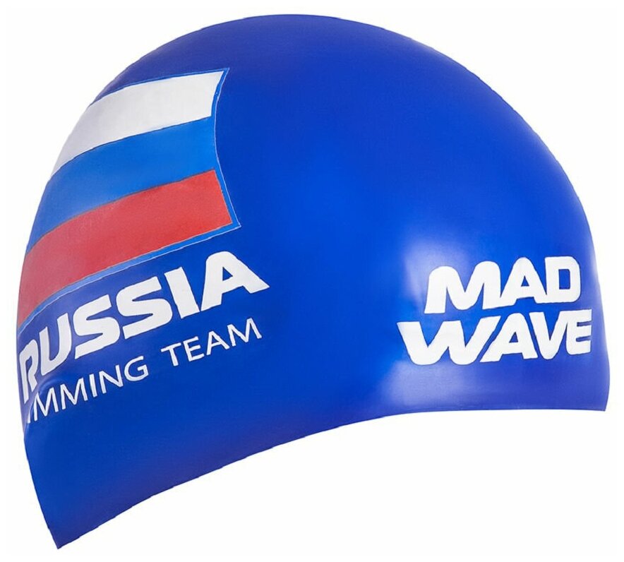 Силиконовая шапочка Mad Wave Swimming Team - Синий