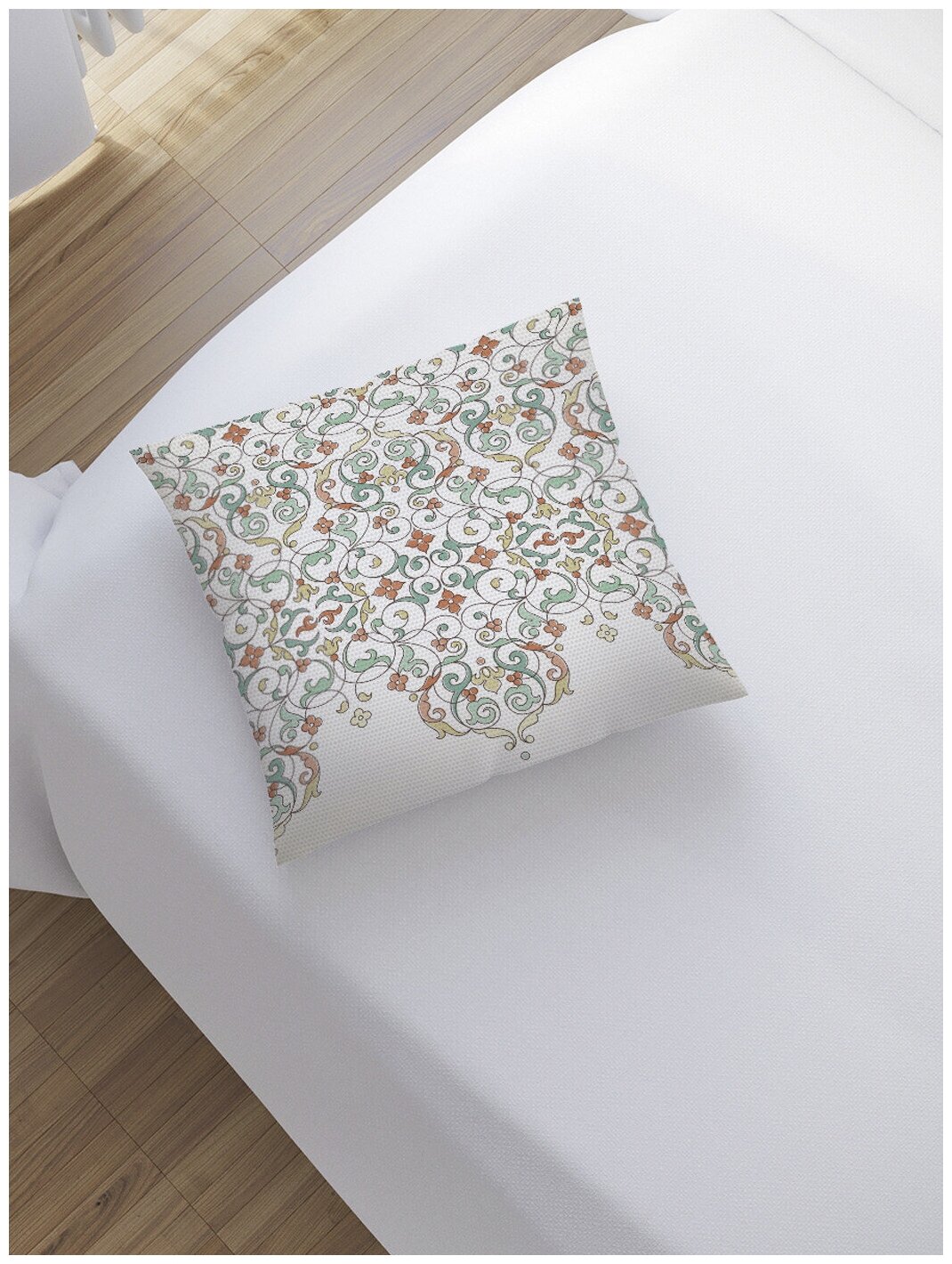 Наволочка декоративная на молнии, чехол на подушку JoyArty "Цветочная сетка" 45х45 см