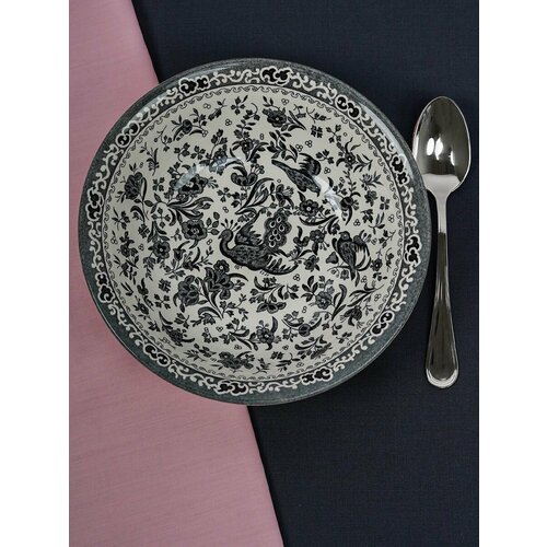 Тарелка Burleigh пиала глубокая с черным рисунком 