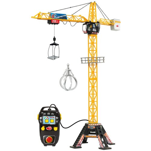 Автокран Dickie Toys Mega Crane, 3462412, 1:4, 120 см, желтый автокран dickie toys air pump 3806003 1 6 31 см желтый серый