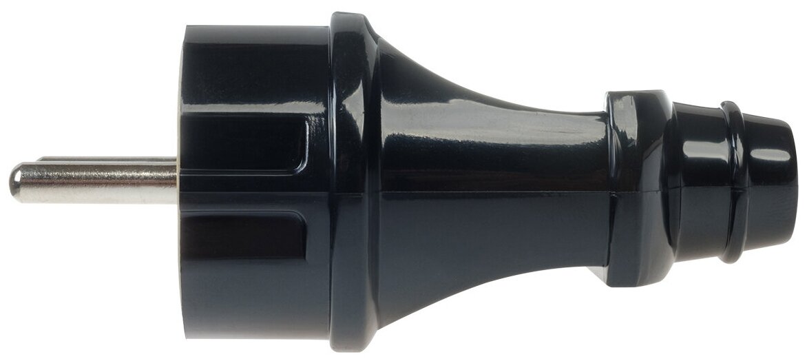 Вилка прямая Duwi 250 В с заземлением 16 А цвет черный - фото №2
